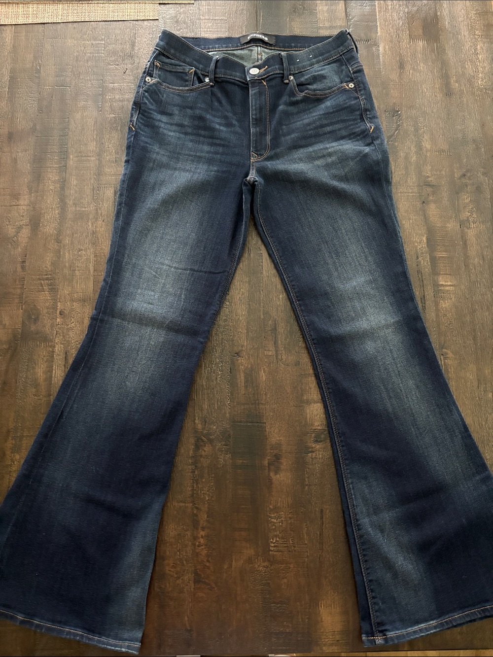 Express Dark Blue Flare Jeans